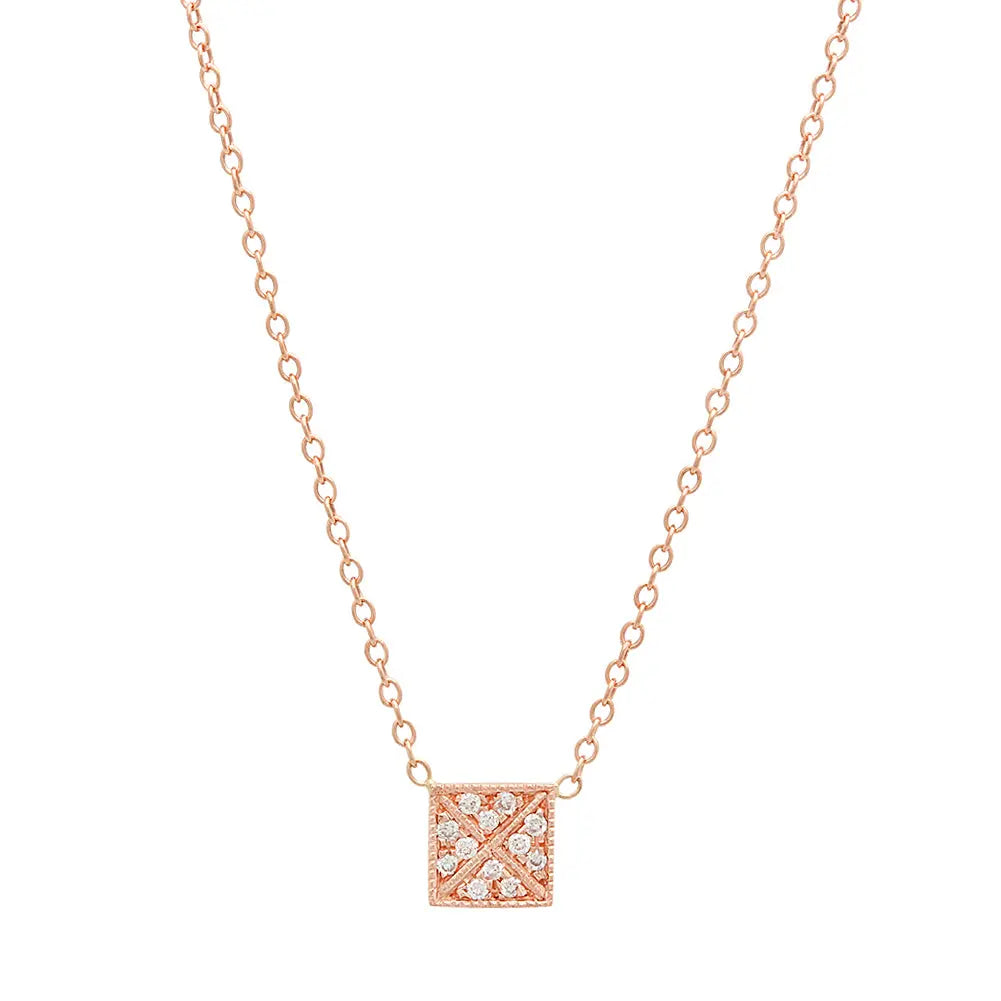 Square Diamond Necklace Paul Jewelry Inc