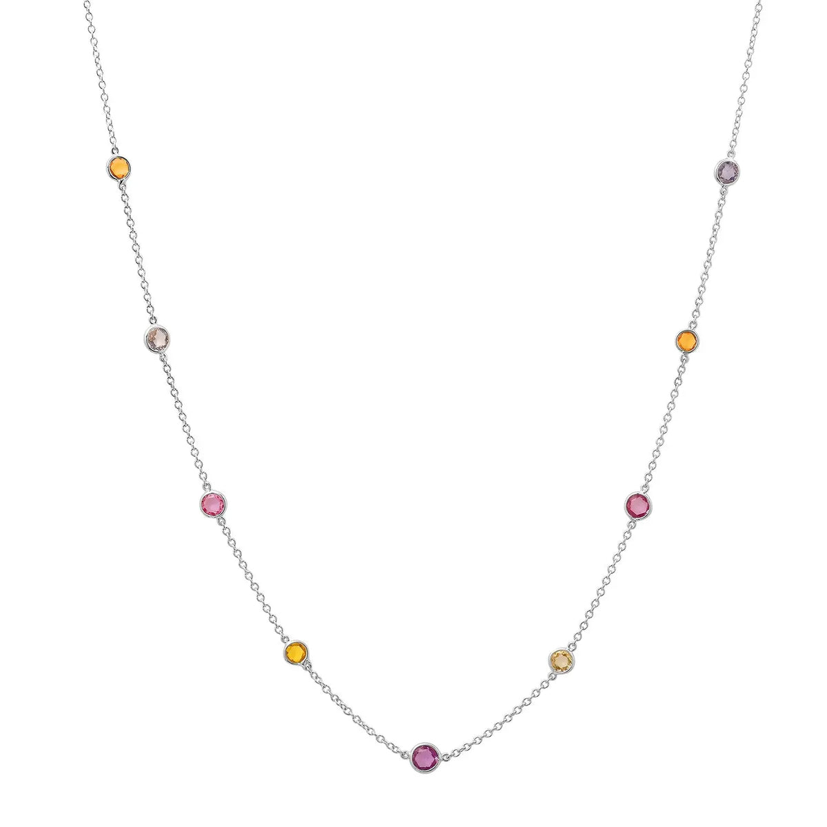 9 Precious Birthstones Necklace Paul Jewelry Inc