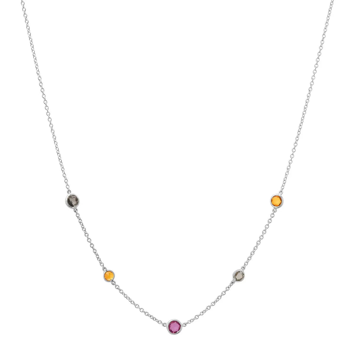 5 Precious Birthstones Necklace Paul Jewelry Inc