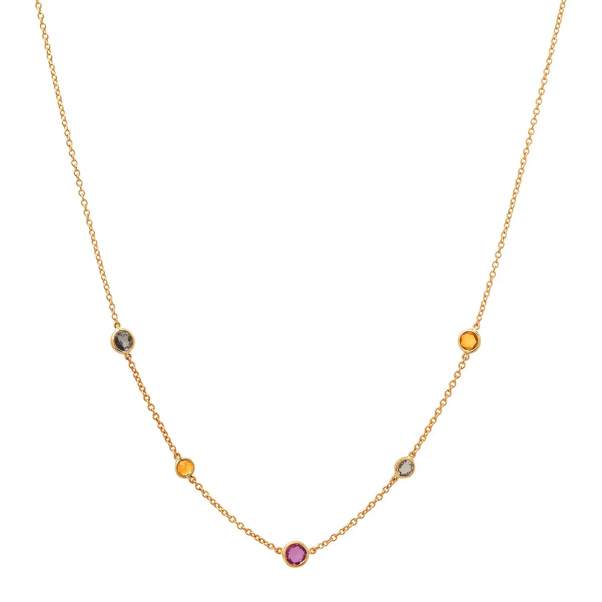 5 Precious Birthstones Necklace Paul Jewelry Inc