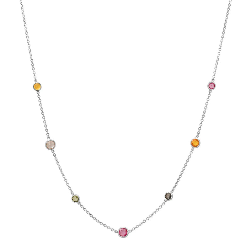 7 Precious Birthstones Necklace Paul Jewelry Inc