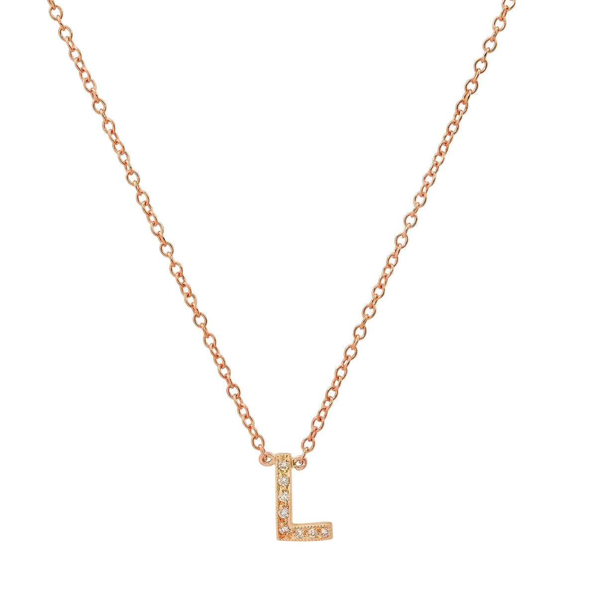 Dainty Diamond Initial Necklace Paul Jewelry Inc