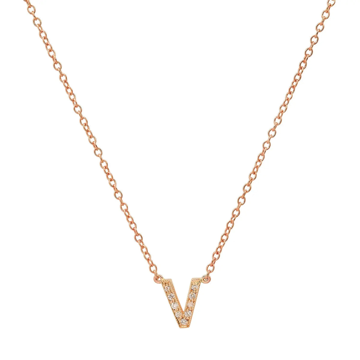 Dainty Diamond Initial Necklace Paul Jewelry Inc